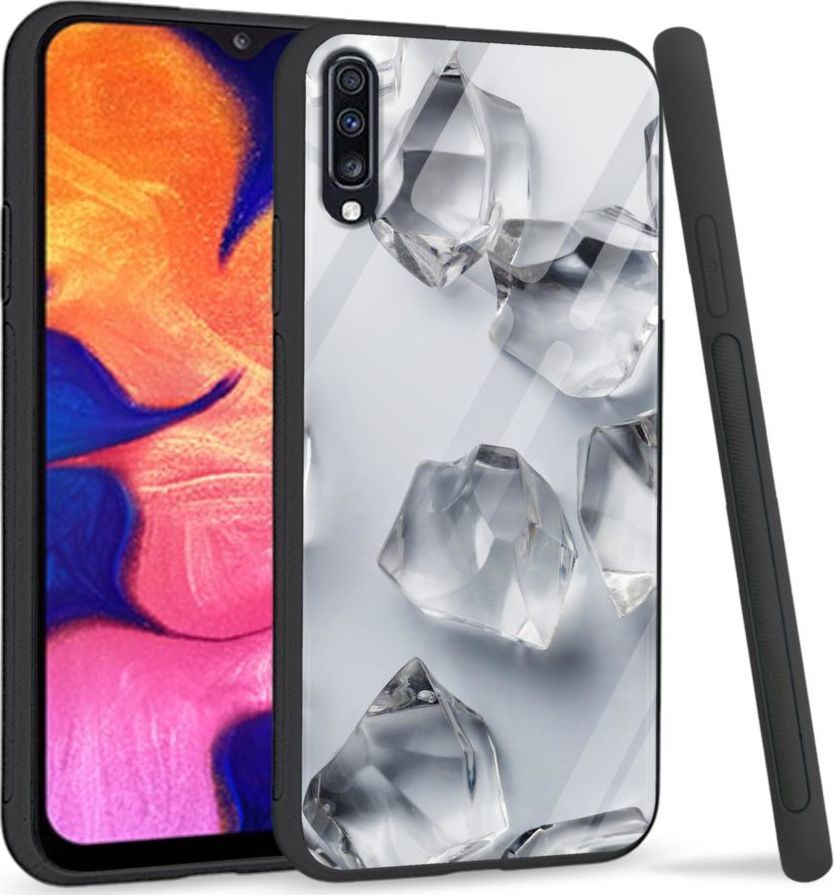Super Fashion Premium Case White glass cubes to szklane etui na Samsung Galaxy A70 1