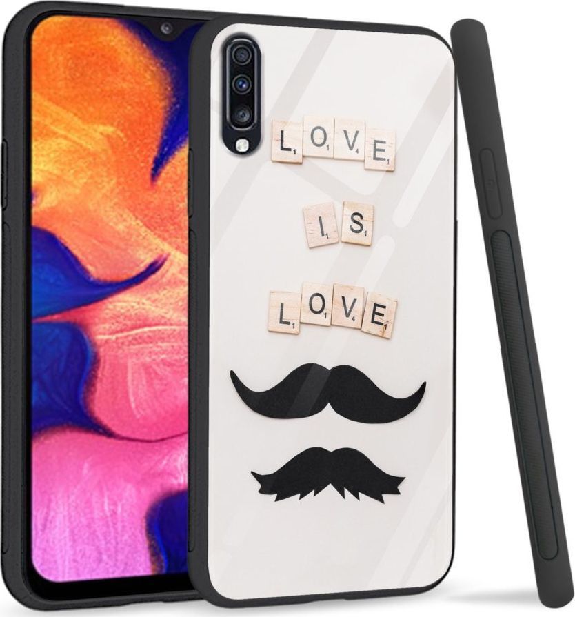 Super Fashion Premium Case Love is love to szklane etui na Samsung Galaxy A70 1