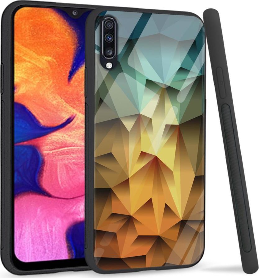 Super Fashion Premium Case Polygonal to szklane etui na Samsung Galaxy A70 1