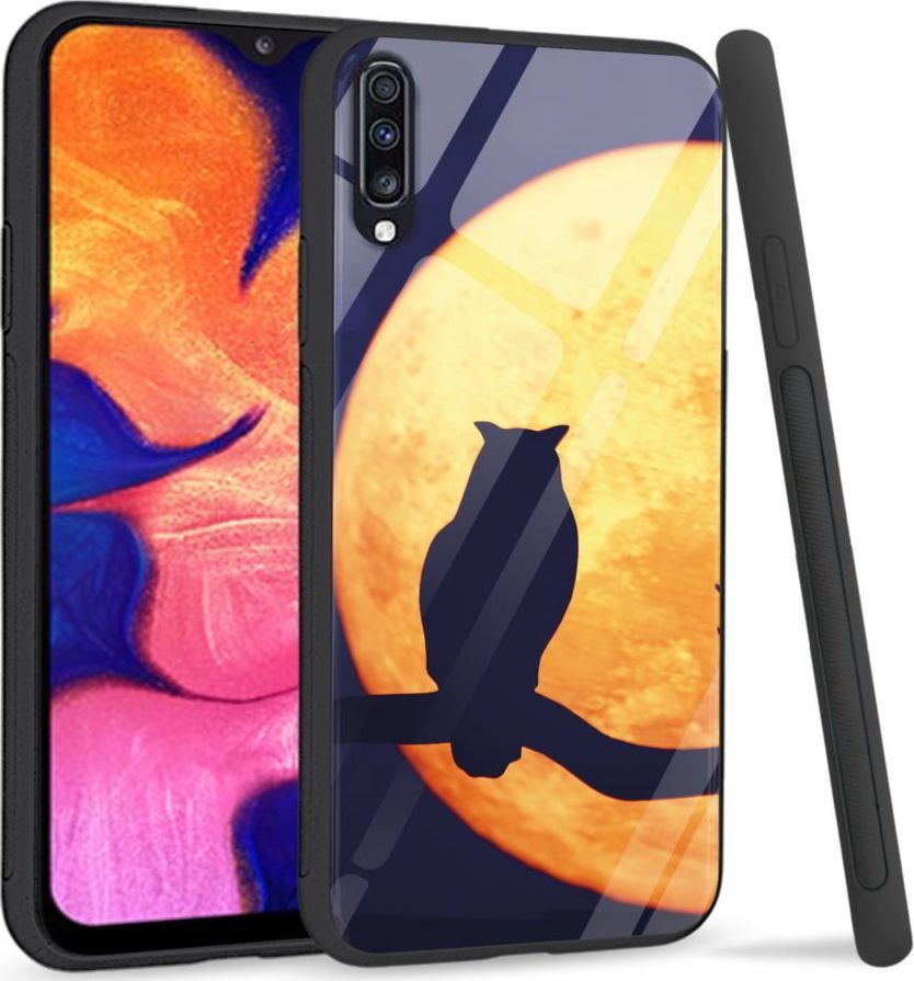 Super Fashion Premium Case Night Owl to szklane etui na Samsung Galaxy A70 1