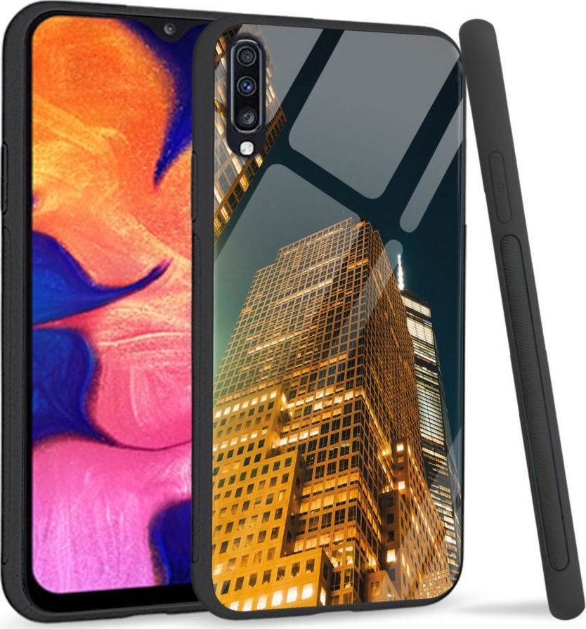 Super Fashion Premium Case Night building to szklane etui na Samsung Galaxy A70 1