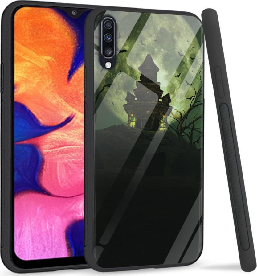 Super Fashion Premium Case Spooky castle to szklane etui na Samsung Galaxy A70 1
