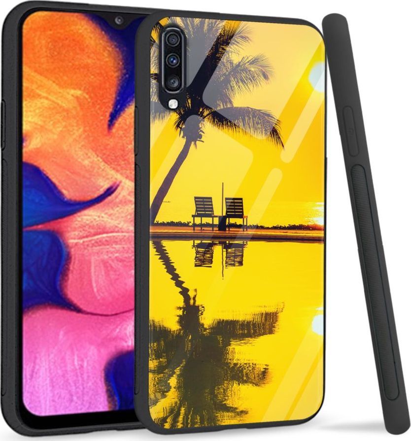 Super Fashion Premium Case Yellow sunset to szklane etui na Samsung Galaxy A70 1