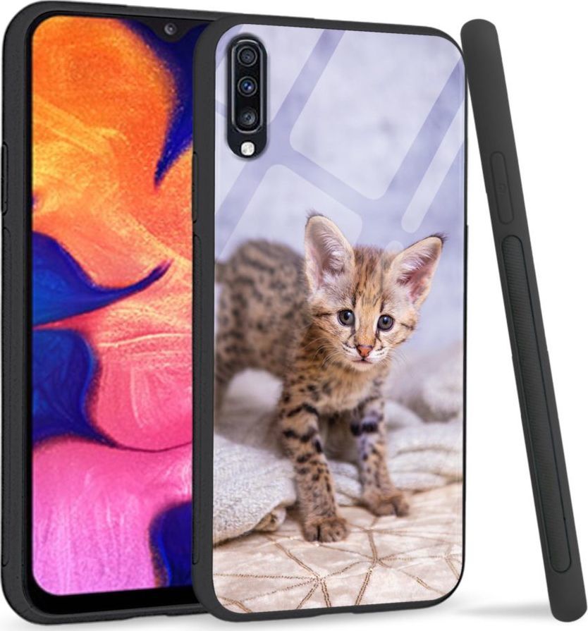 Super Fashion Premium Case Baby kitty to szklane etui na Samsung Galaxy A70 1