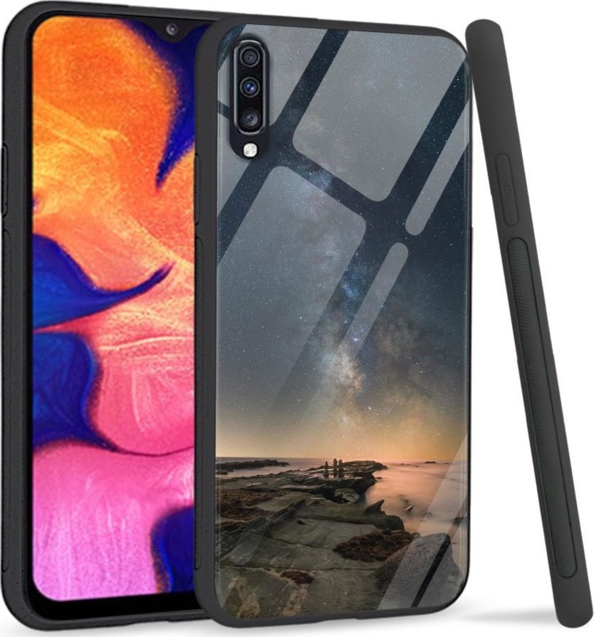 Super Fashion Premium Case Stary night rocks to szklane etui na Samsung Galaxy A70 1
