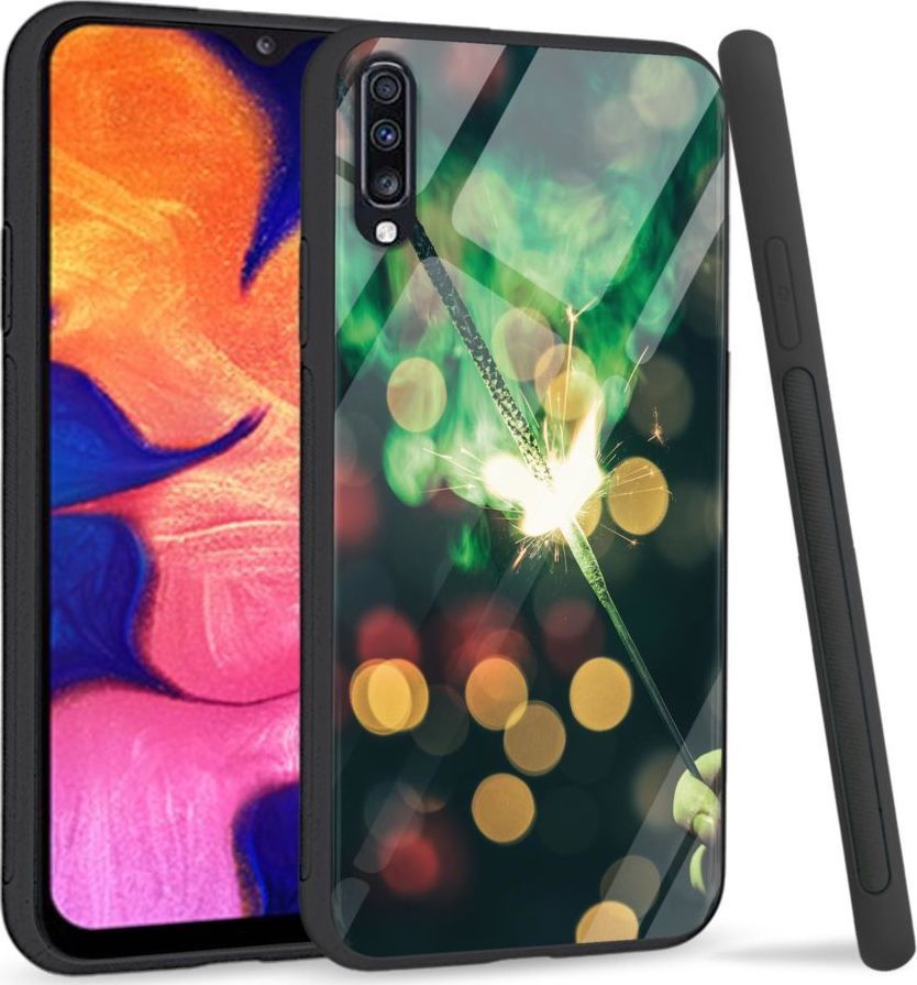 Super Fashion Premium Case Firework to szklane etui na Samsung Galaxy A70 1