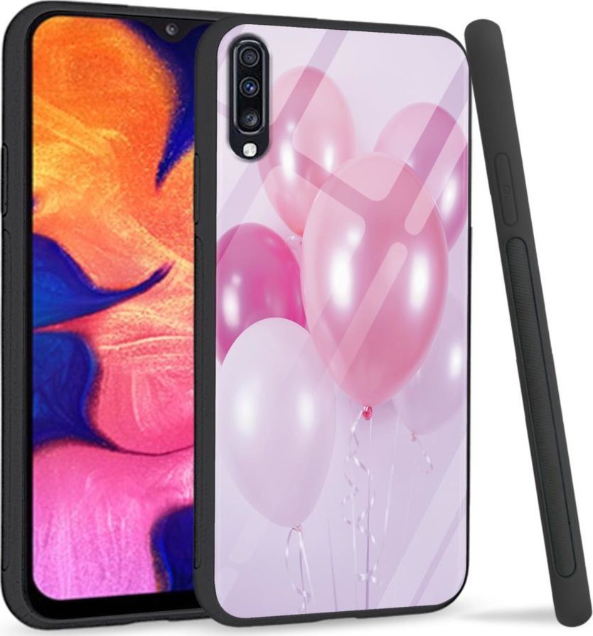Super Fashion Premium Case Pink Balloons to szklane etui na Samsung Galaxy A70 1