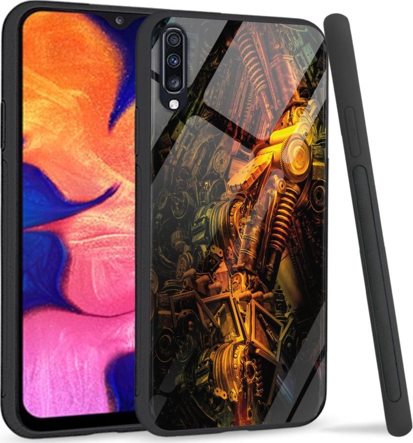 Super Fashion Premium Case Machine world to szklane etui na Samsung Galaxy A70 1