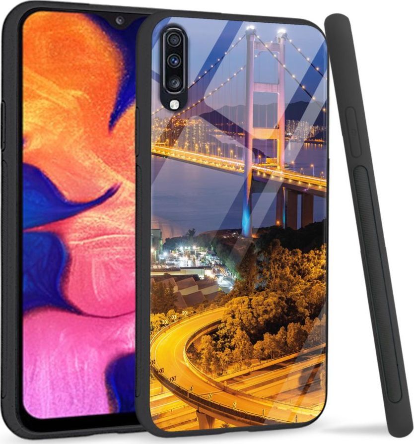 Super Fashion Premium Case Bridges to szklane etui na Samsung Galaxy A70 1