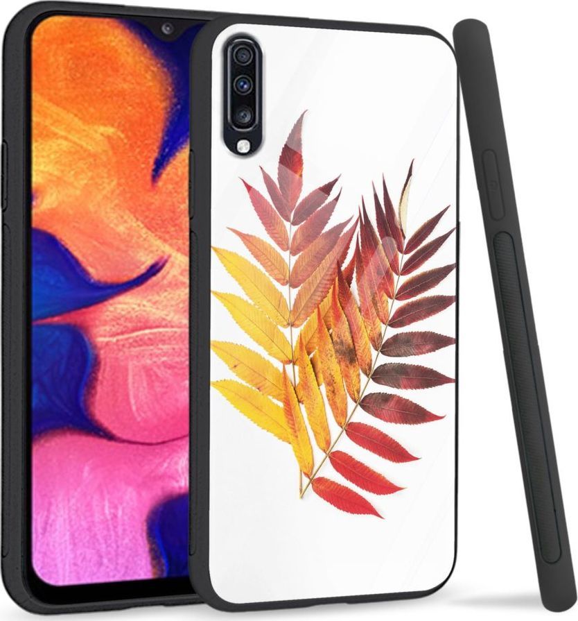 Super Fashion Premium Case Reddish yellow leaves to szklane etui na Samsung Galaxy A70 1