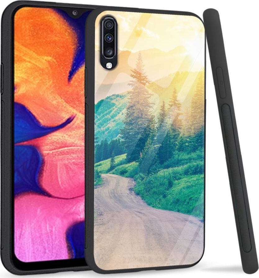 Super Fashion Premium Case Village roads to szklane etui na Samsung Galaxy A70 1