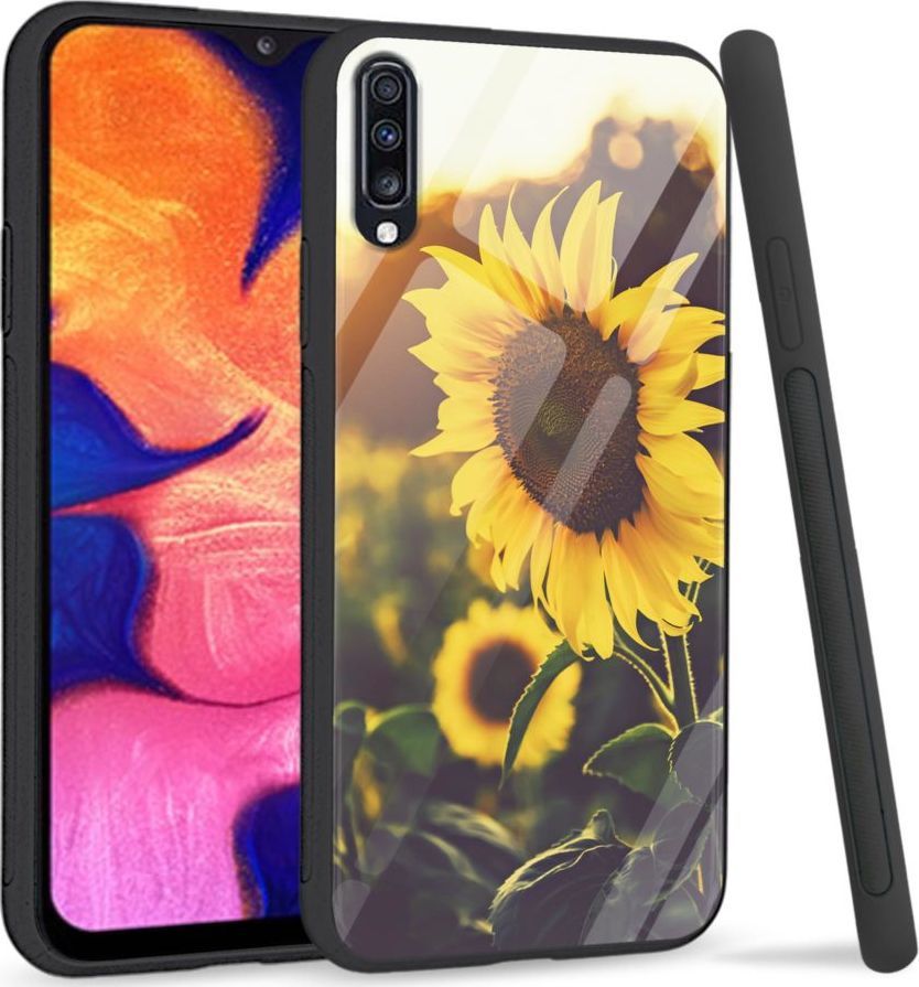 Super Fashion Premium Case Sunflower field to szklane etui na Samsung Galaxy A70 1