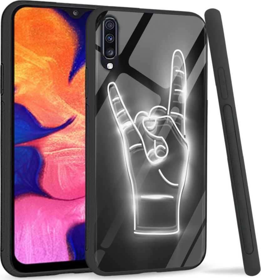 Super Fashion Premium Case We Rock to szklane etui na Samsung Galaxy A70 1