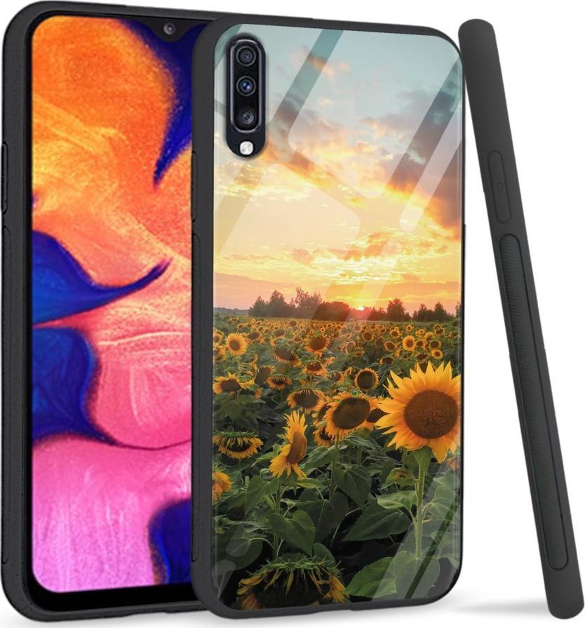 Super Fashion Premium Case Sunflower Garden to szklane etui na Samsung Galaxy A70 1