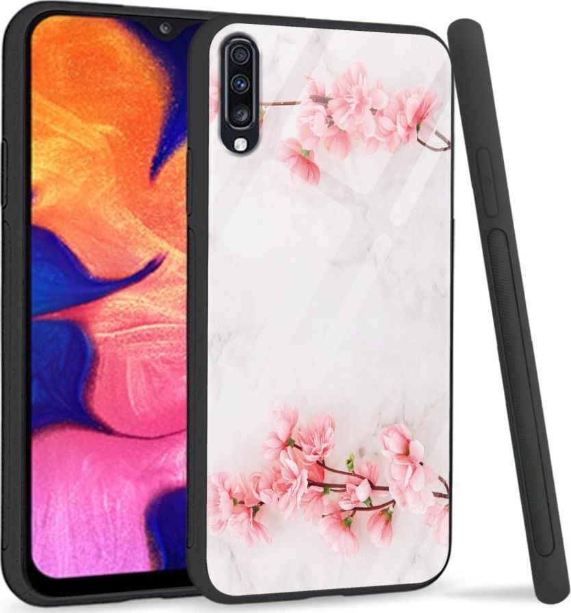 Super Fashion Premium Case Due flowers to szklane etui na Samsung Galaxy A70 1