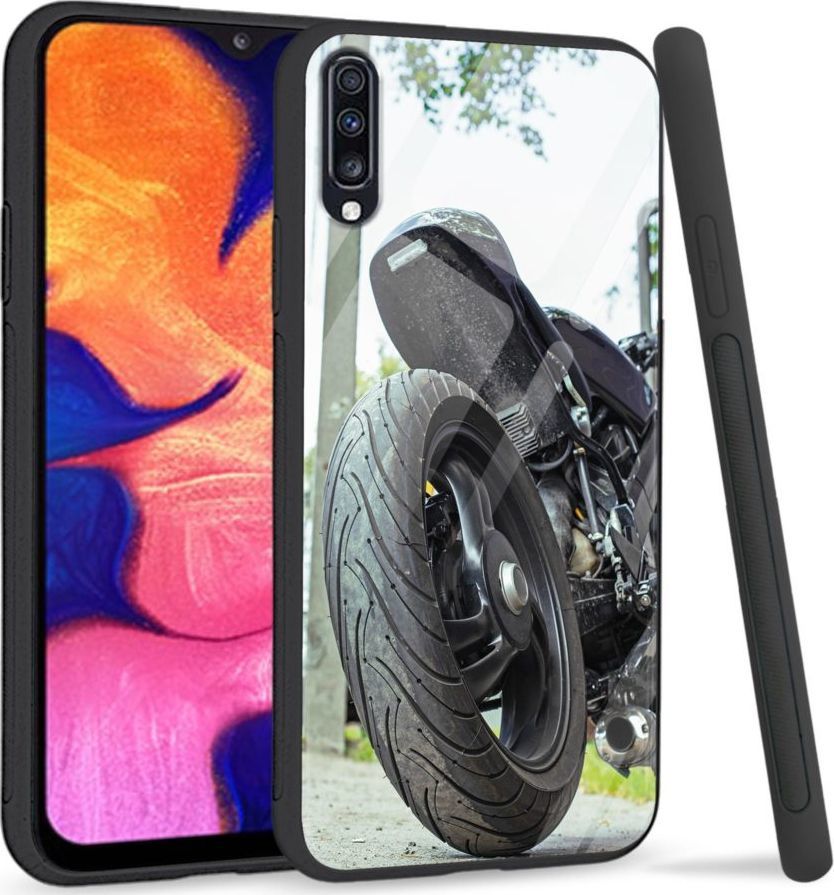 Super Fashion Premium Case Bike Tyre to szklane etui na Samsung Galaxy A70 1