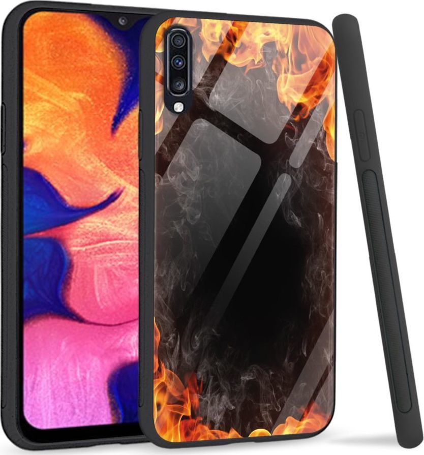 Super Fashion Premium Case Hot Fire to szklane etui na Samsung Galaxy A70 1
