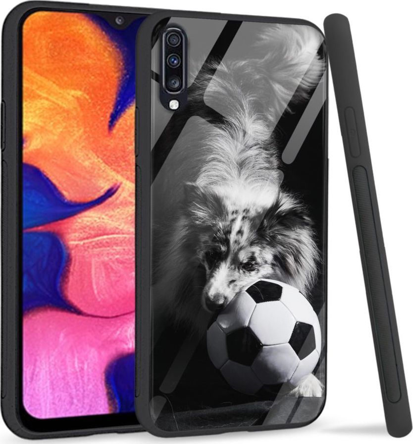 Super Fashion Premium Case Dog with ball to szklane etui na Samsung Galaxy A70 1