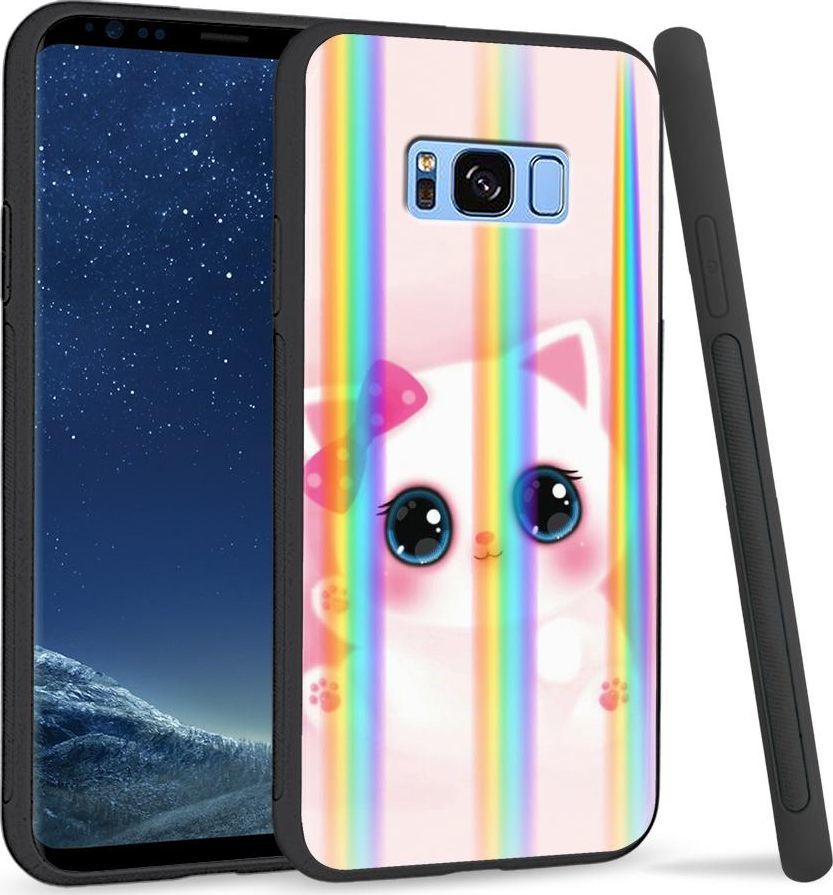 Super Fashion Etui na telefon Samsung S8 Rainbow Case Sweet Kitty 1