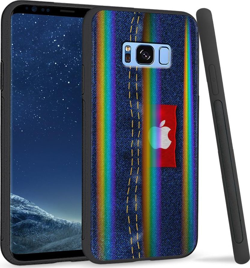 Super Fashion Etui na telefon Samsung S8 Rainbow Case Jeans Apple 1
