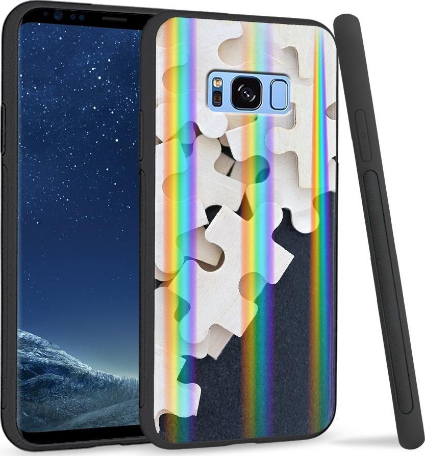 Super Fashion Etui na telefon Samsung S8 Rainbow Case Drewniane puzzle 1