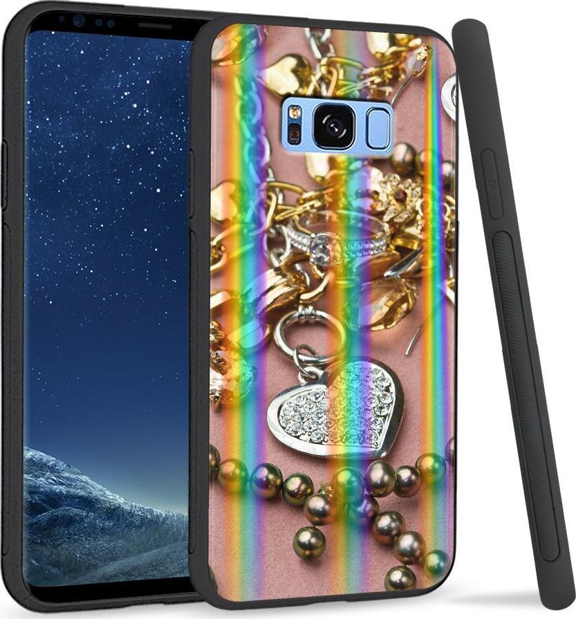 Super Fashion Etui na telefon Samsung S8 Rainbow Case Złoto i srebro 1