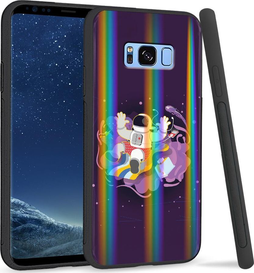 Super Fashion Etui na telefon Samsung S8 Rainbow Case Kosmonauta 1