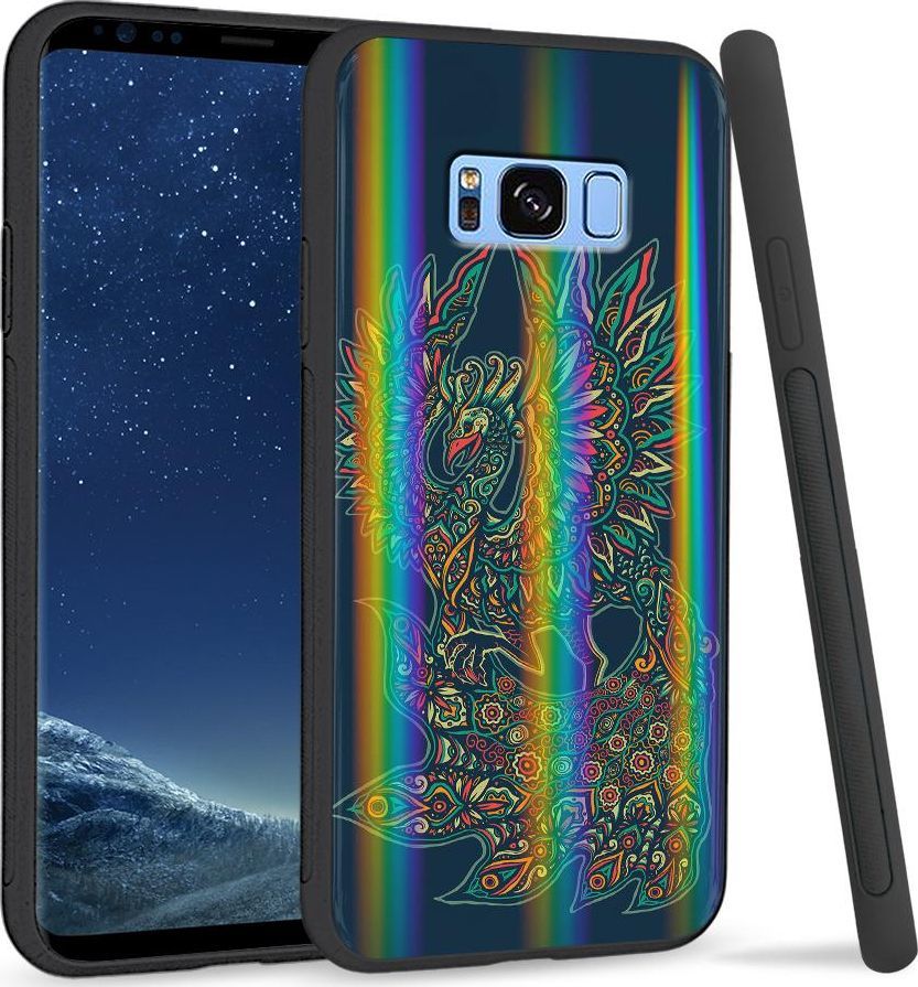Super Fashion Etui na telefon Samsung S8 Rainbow Case Kolporowe ptaki 1
