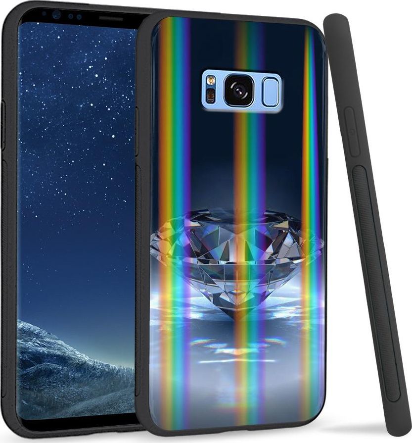 Super Fashion Etui na telefon Samsung S8 Rainbow Case Kryształowy Diament 1