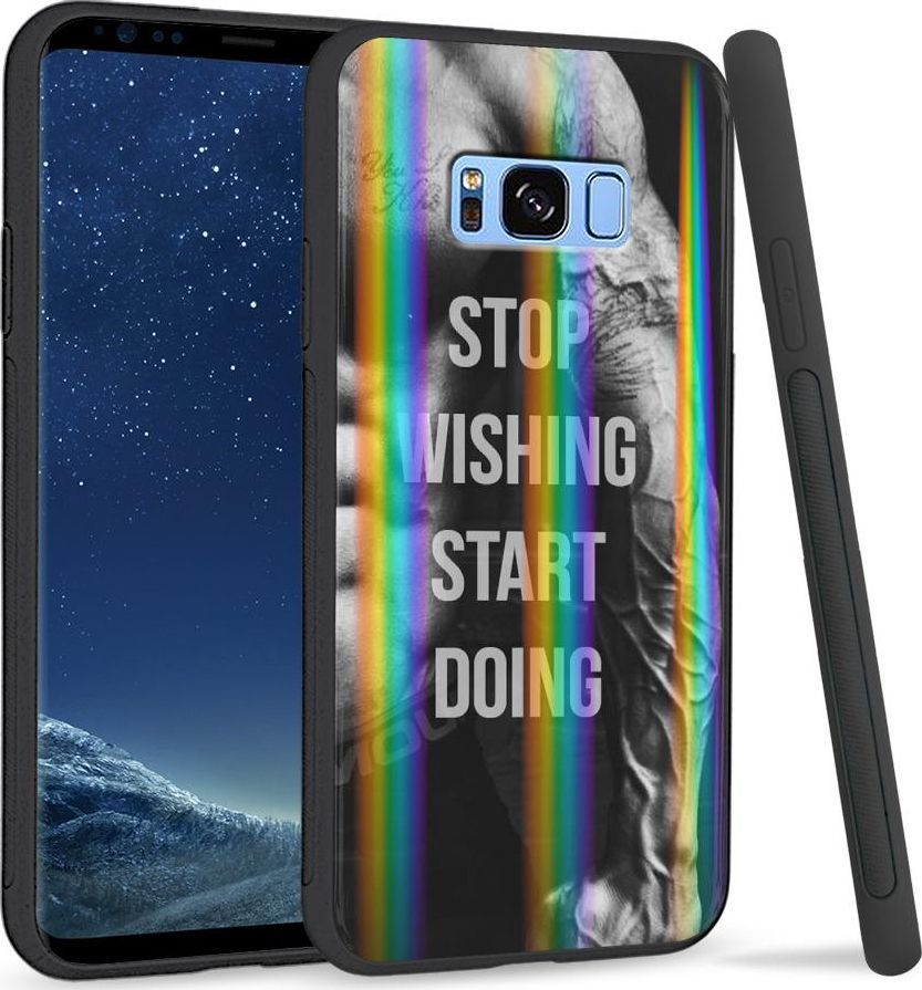 Super Fashion Etui na telefon Samsung S8 Rainbow Case Start doing|Stop wishing 1