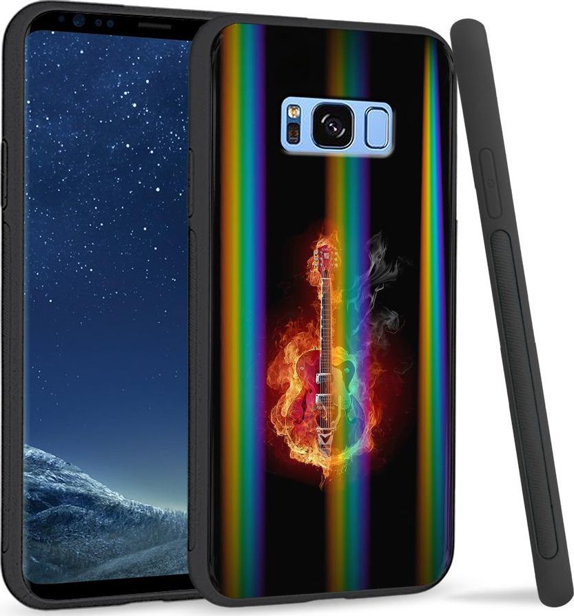 Super Fashion Etui na telefon Samsung S8 Rainbow Case Burning Guitar 1