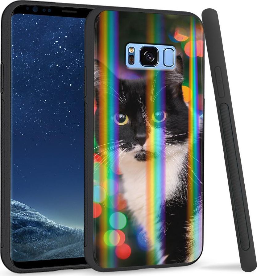 Super Fashion Etui na telefon Samsung S8 Rainbow Case Uroczy kot 1