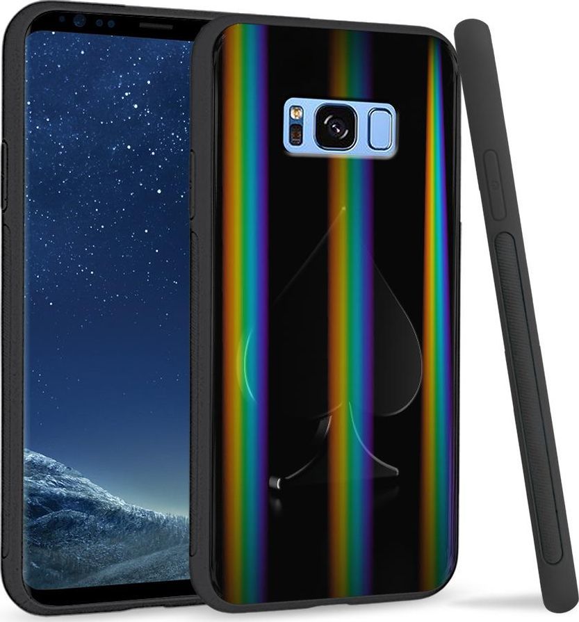 Super Fashion Etui na telefon Samsung S8 Rainbow Case Black spade 1