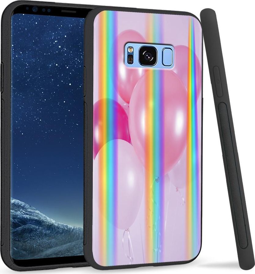 Super Fashion Etui na telefon Samsung S8 Rainbow Case Pink Balloons 1