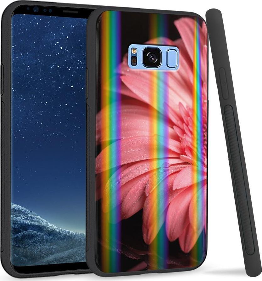 Super Fashion Etui na telefon Samsung S8 Rainbow Case Pink flower 1