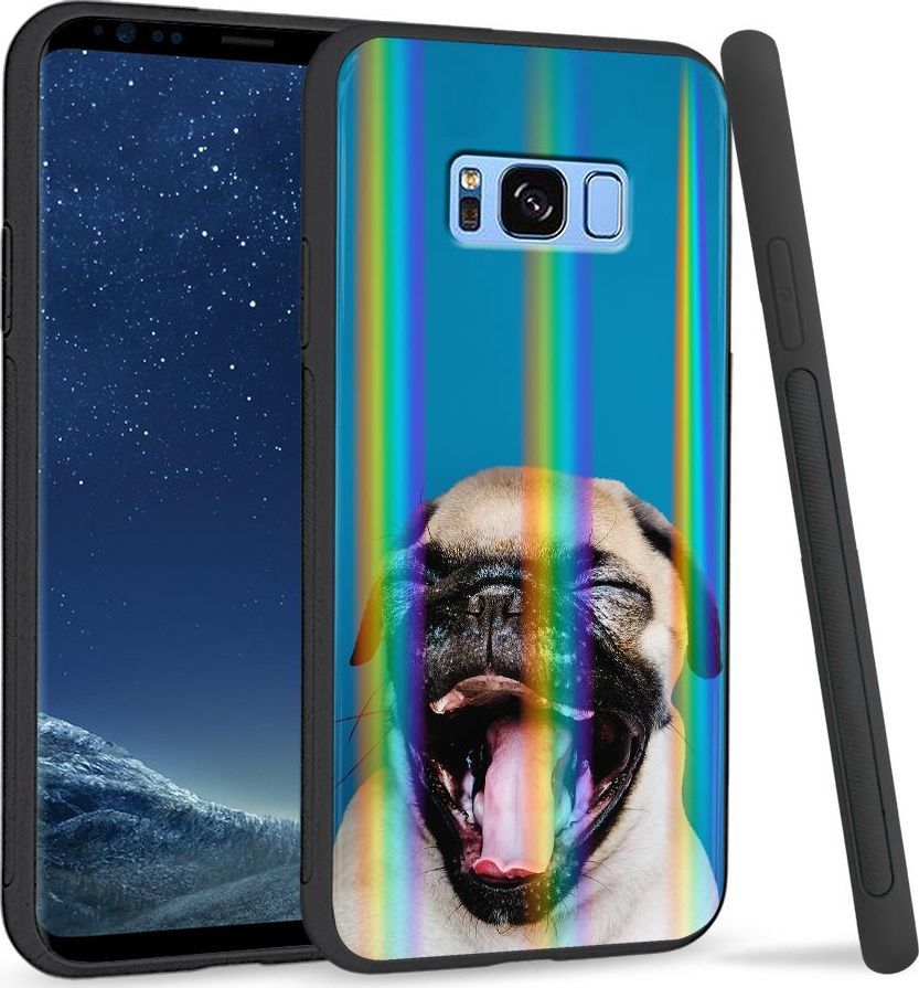 Super Fashion Etui na telefon Samsung S8 Rainbow Case Pug 1