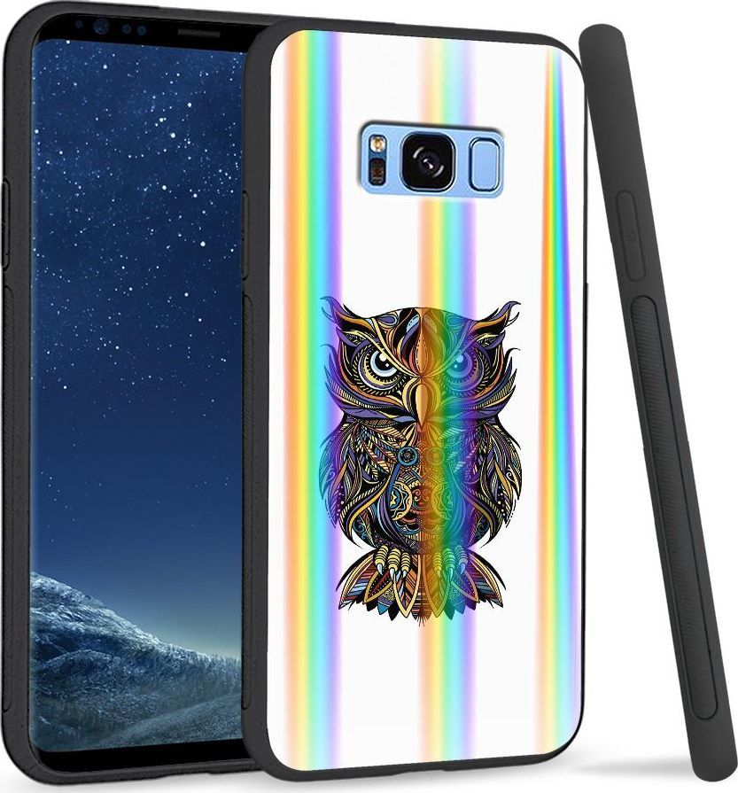 Super Fashion Etui na telefon Samsung S8 Rainbow Case Sowa 1