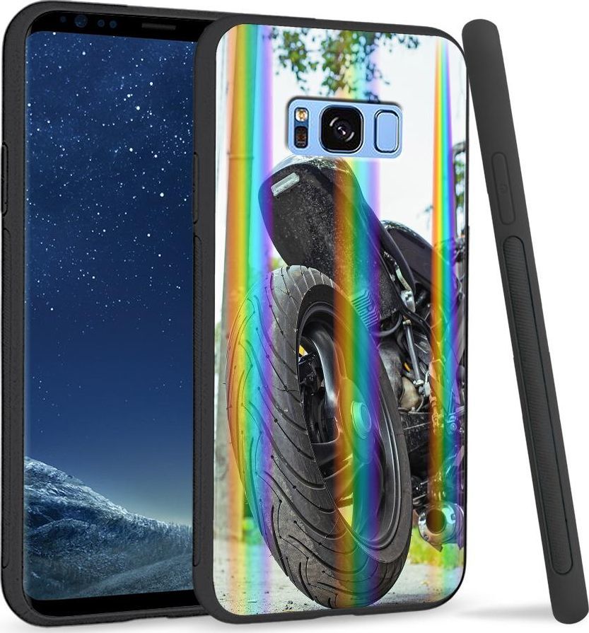 Super Fashion Etui na telefon Samsung S8 Rainbow Case Bike Tyre 1