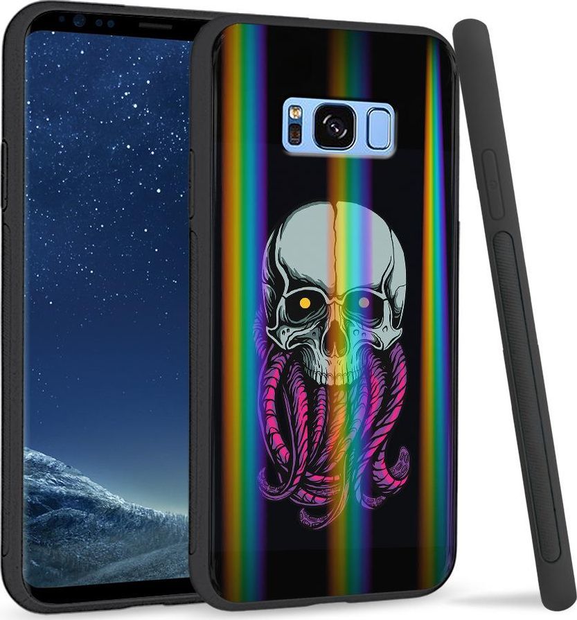 Super Fashion Etui na telefon Samsung S8 Rainbow Case Starszna czaska 1