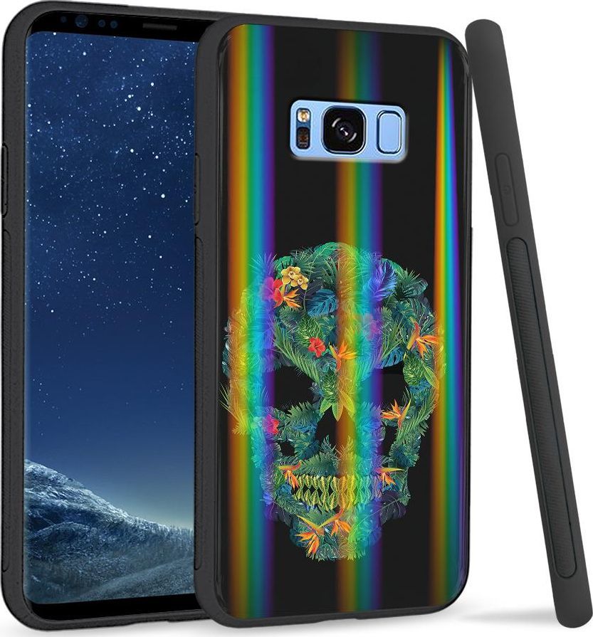 Super Fashion Etui na telefon Samsung S8 Rainbow Case Czaszka z roślin 1
