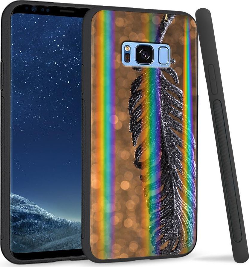 Super Fashion Etui na telefon Samsung S8 Rainbow Case Metal Feather 1