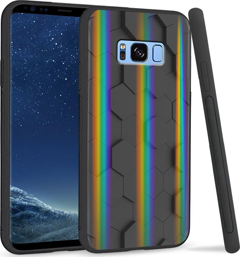 Super Fashion Etui na telefon Samsung S8 Rainbow Case Honeycomb Pattern 1