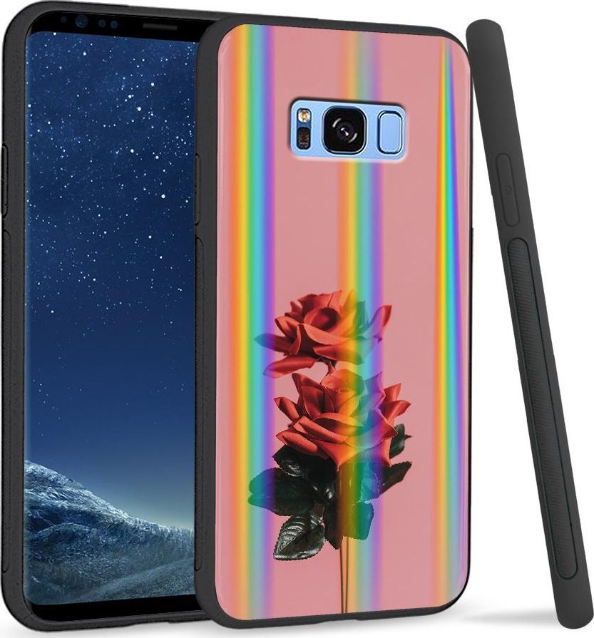 Super Fashion Etui na telefon Samsung S8 Rainbow Case Rose love 1