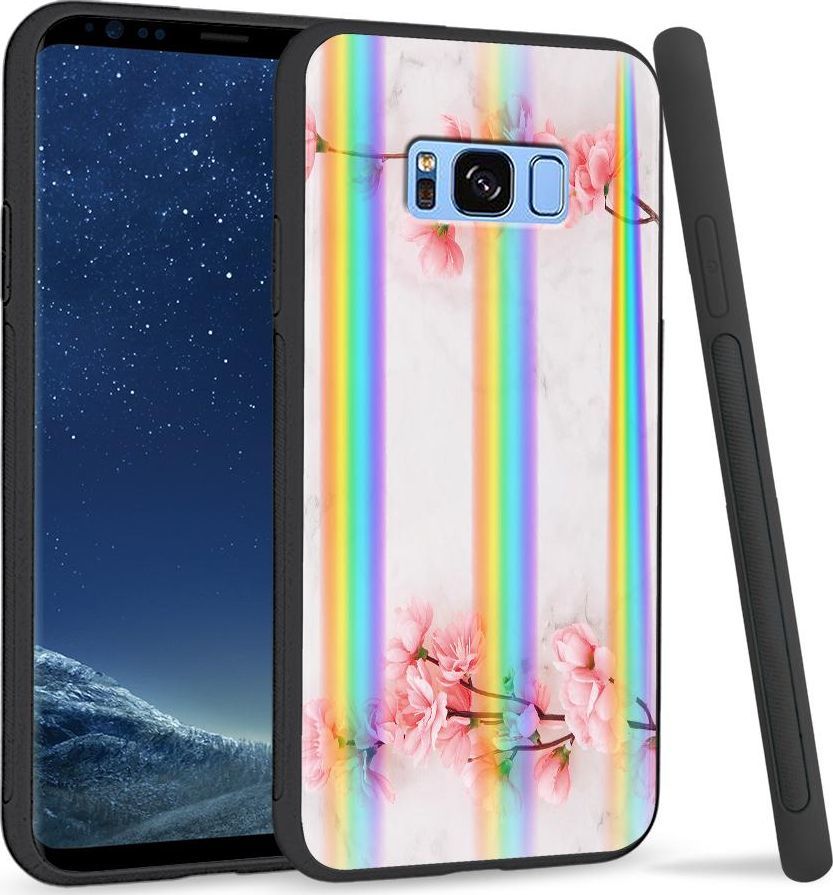 Super Fashion Etui na telefon Samsung S8 Rainbow Case Due flowers 1