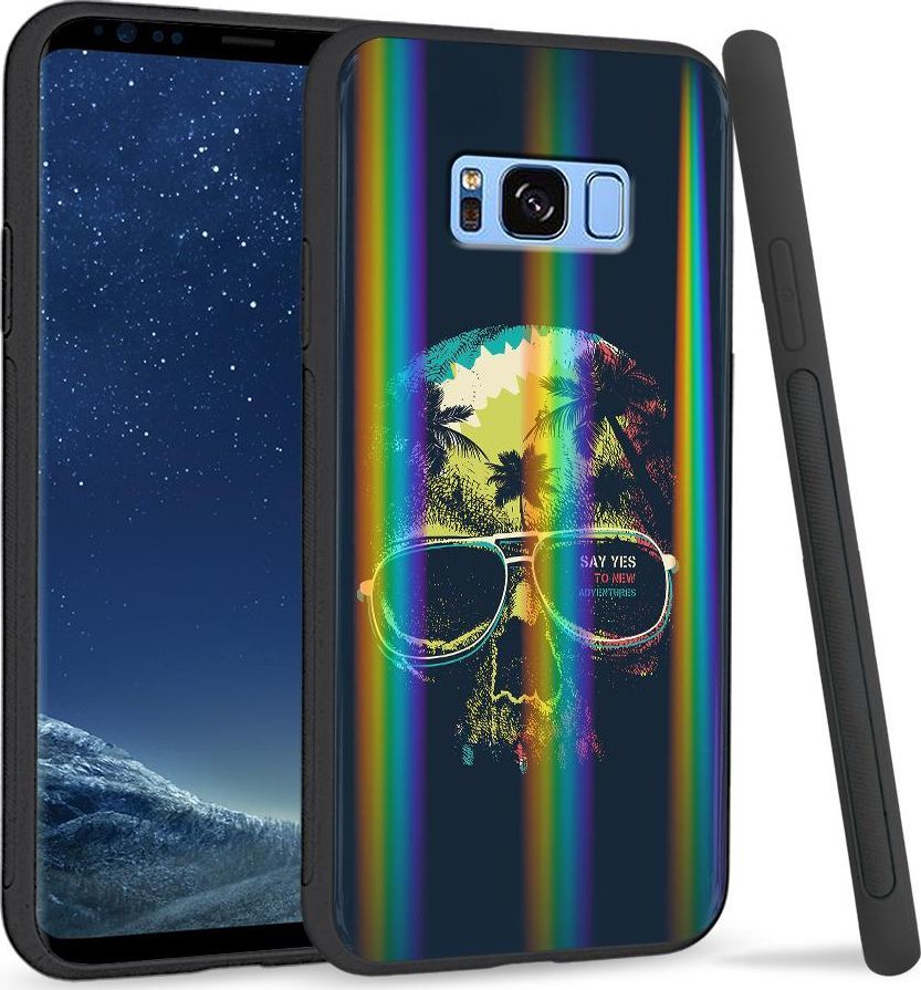 Super Fashion Etui na telefon Samsung S8 Rainbow Case Hawajska czaszka 1
