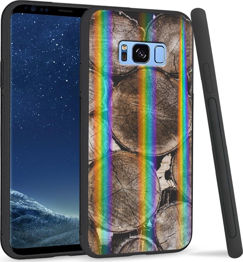 Super Fashion Etui na telefon Samsung S8 Rainbow Case Drewno 1