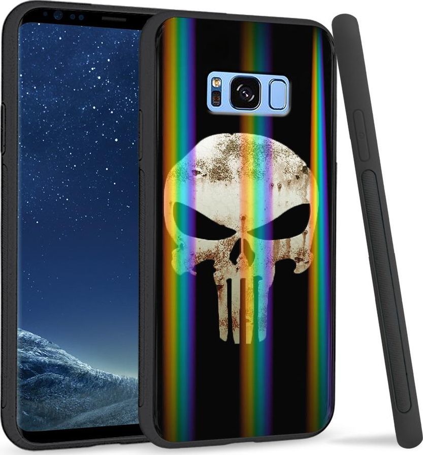 Super Fashion Etui na telefon Samsung S8 Rainbow Case Czaszka 1