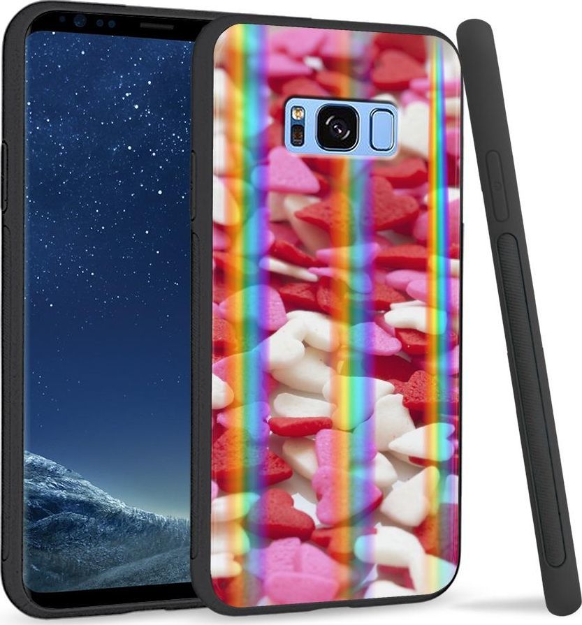 Super Fashion Etui na telefon Samsung S8 Rainbow Case Small Hearts 1