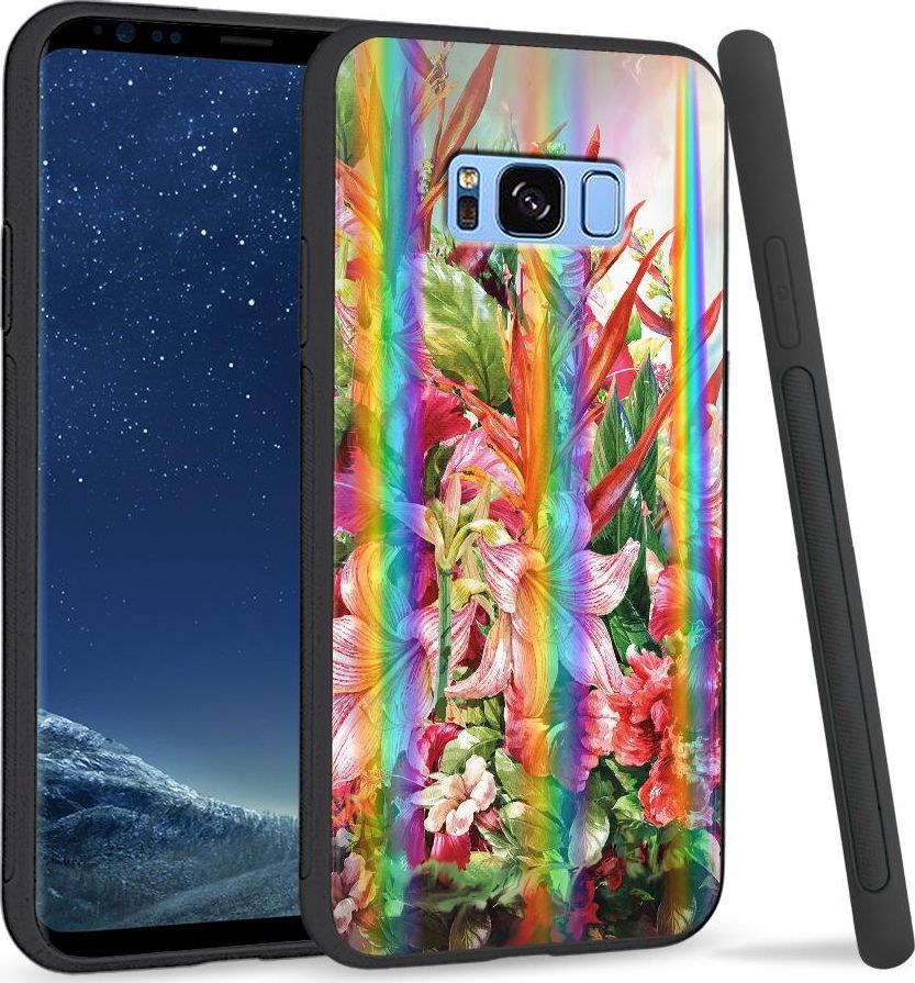 Super Fashion Etui na telefon Samsung S8 Rainbow Case Flowers 1