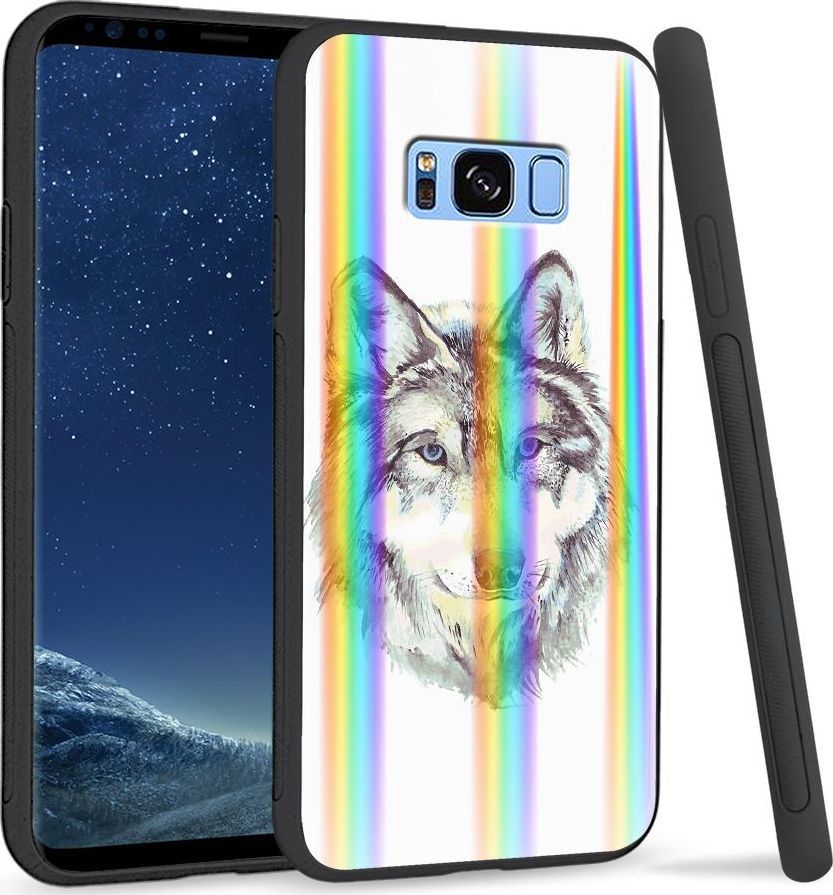 Super Fashion Etui na telefon Samsung S8 Rainbow Case Wilk 1